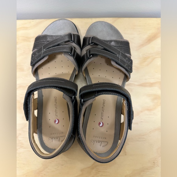Women’s Clarks Artisan Unstructured Sandal Un Vasha Bronze Leather Size 7 1/2 W - Picture 2 of 8